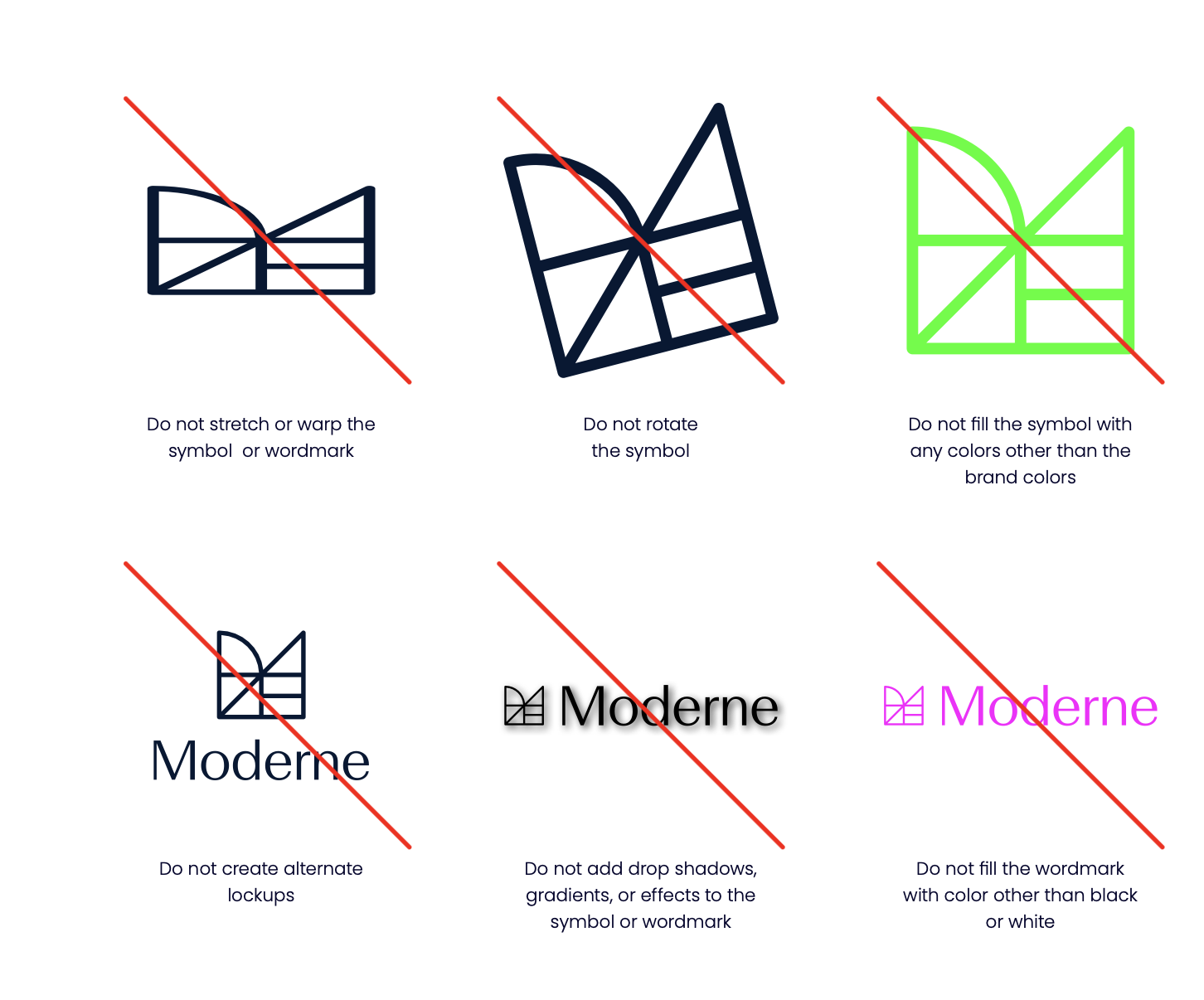Examples of incorrect logo usage